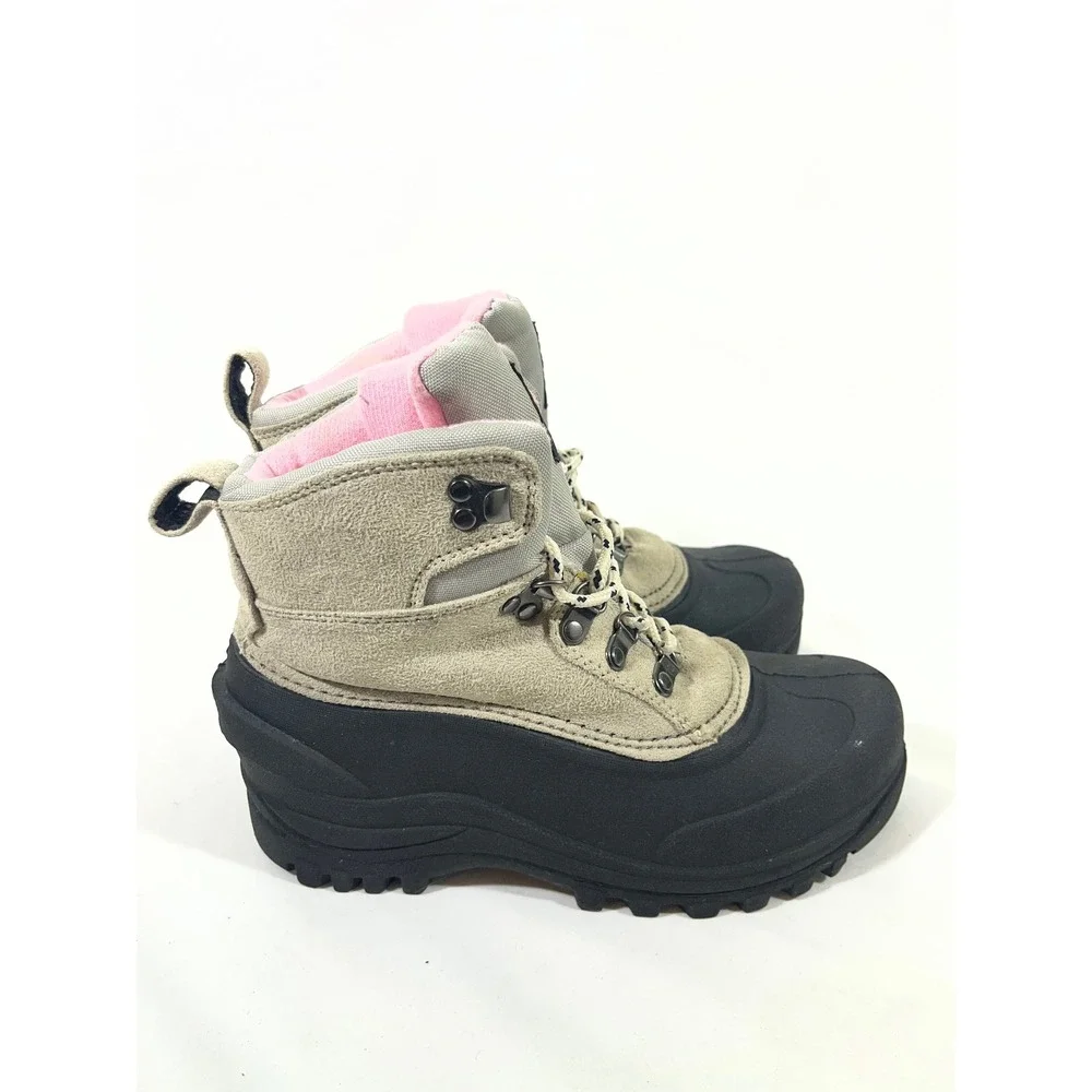 Itasca Granite Peak Insulated Snow Winter Boots Women 7 Tan/Pink Ski Gorpcore‎